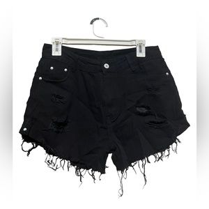 Cute black high-waisted denim shorts!